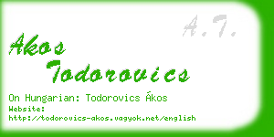 akos todorovics business card