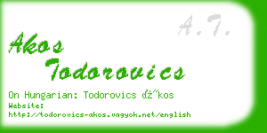akos todorovics business card